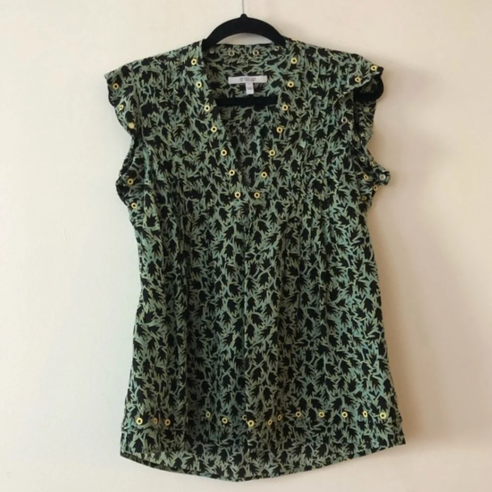 ❤️❤️ Derek Lam 10 Crosby Patterned Silk Grommet Blouse❤️very beautiful